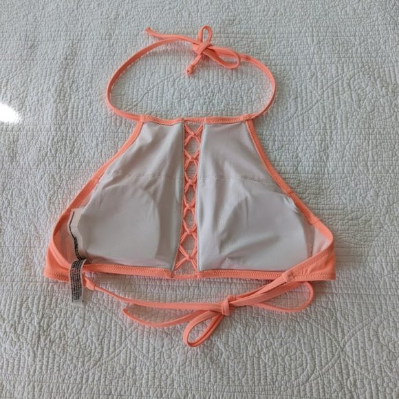 Victoria's Secret PINK Vibrant Orange Swimsuit Bikini Top - Size Small - Picture 4 of 6
